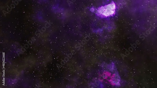 Pink and purple galaxy nebula and stars. 