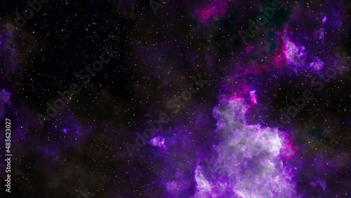 Fototapeta Naklejka Na Ścianę i Meble -  bright purple nebula and the glitter of stars.  purple nebula and cosmic dust.
