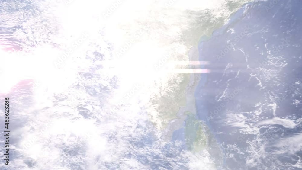 Zoom in from space and focus on India, Mysore. 3D Animation. Background for travel intro. Elements of this image furnished by NASA