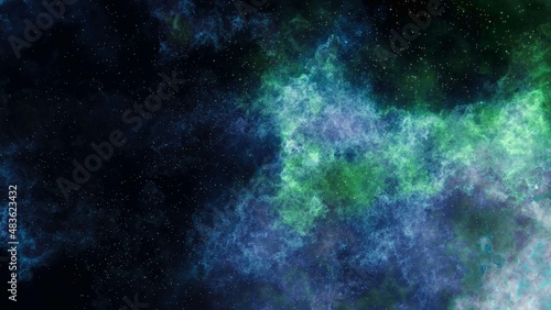 Space scene. Clear neat blue nebula with stars. Star explosion in a galaxy free space