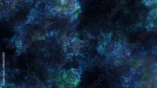Space scene. Clear neat blue nebula with stars. Star explosion in a galaxy free space