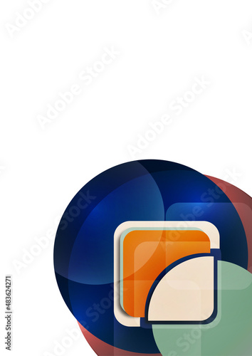 Abstract geometric pattern background texture for poster cover design. Minimal color vector banner template with circles and squares. Vector