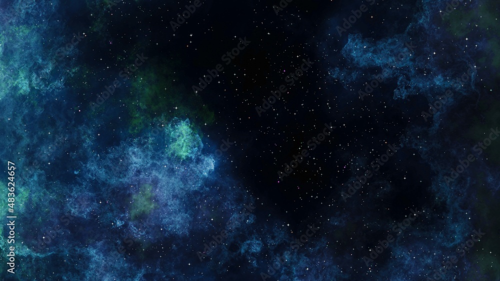 Glowing huge space nebula with young stars. Universe and galaxy Glowing huge space nebula with young stars. Universe and galaxy
