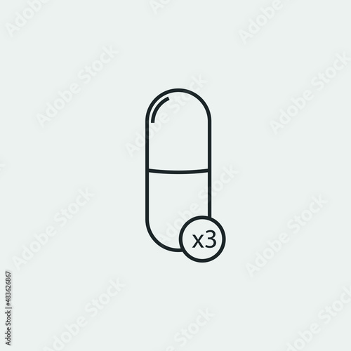 Capsule course vector icon illustration sign