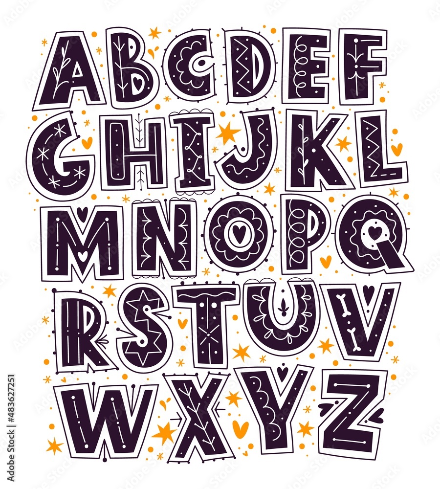 Fototapeta premium Kids alphabet. Vector set