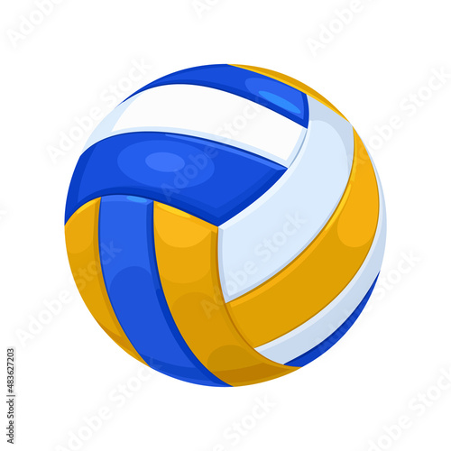 Volleyball. Ball for playing volleyball. Vector illustration isolated on white background.
