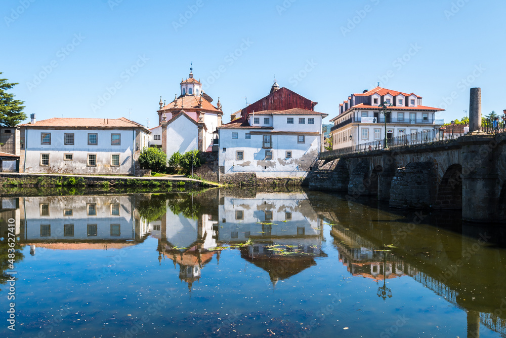 street view of chaves old town, portugal