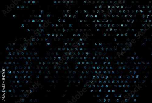 Dark blue vector pattern with ABC symbols.