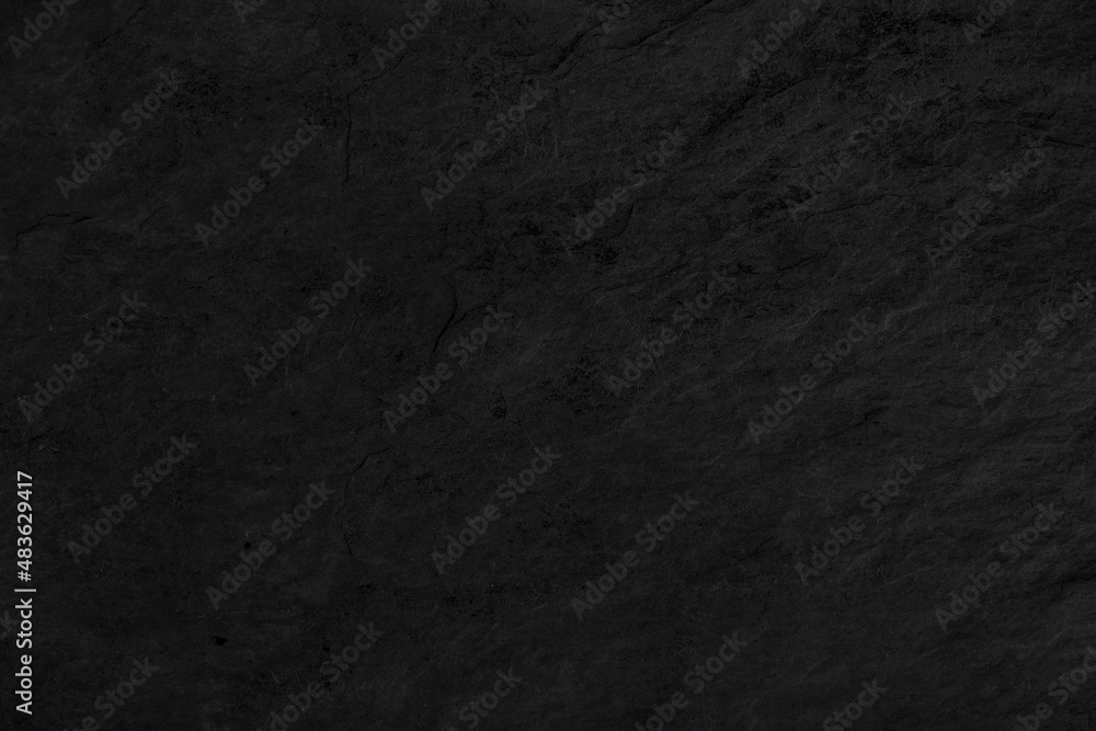 Fototapeta premium Dark grey black slate background or texture. Black granite slabs background. 