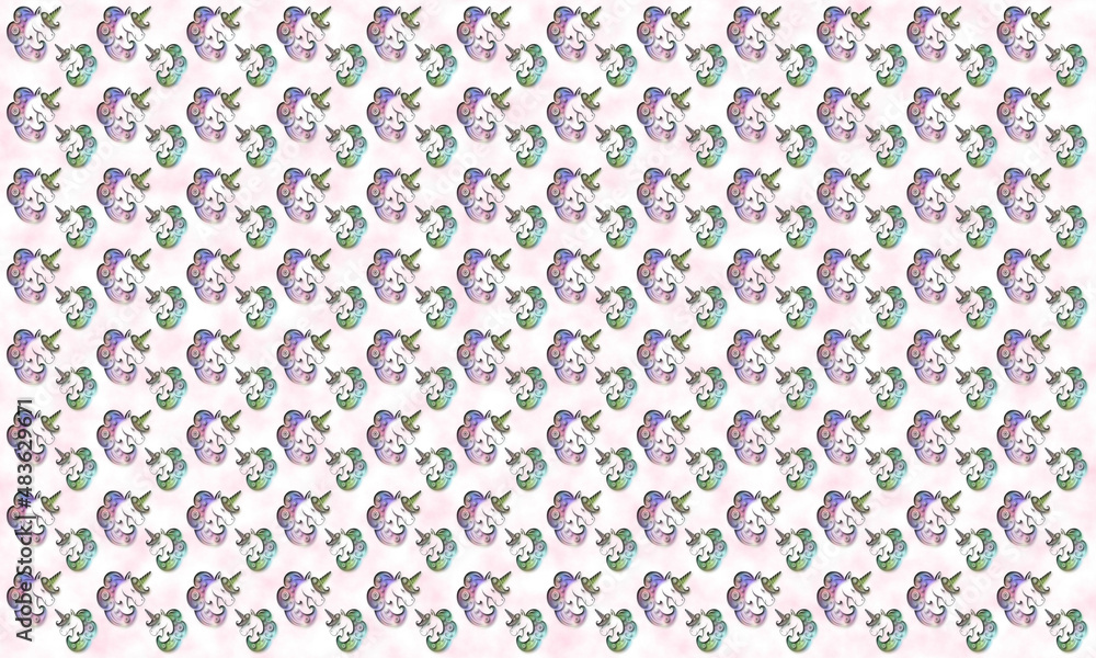  unicorns pattern background.