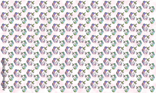  unicorns pattern background.