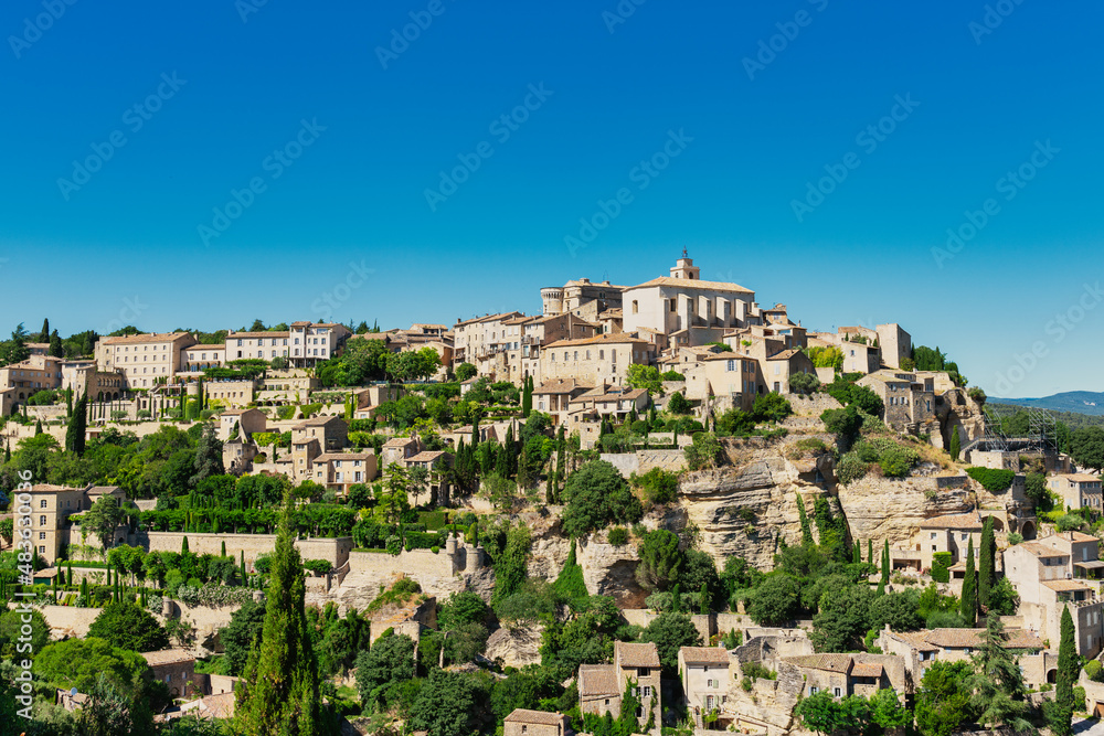view of the Gordes village in Provence, France