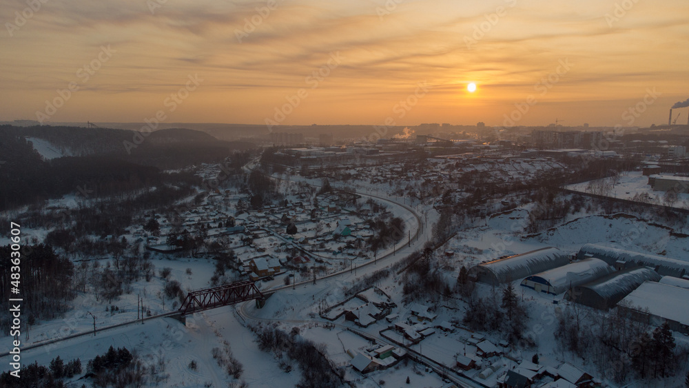 winter nature nature city ecology sunset red sun evening winter nature nature city ecology sunset red sun evening