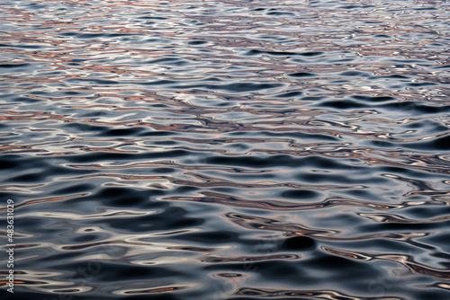 Small waves on the river. Texture of water.