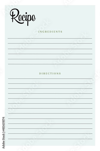 Recipe card template, cocktail recipe card, holiday recipe card, recipe card blank, photo greeting card template