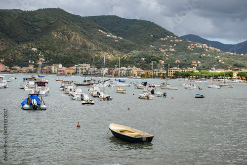 Cinque Terre, Sestri Levante, Italy, Liguria, September 2015. numerous boats in the bay © Iuliia