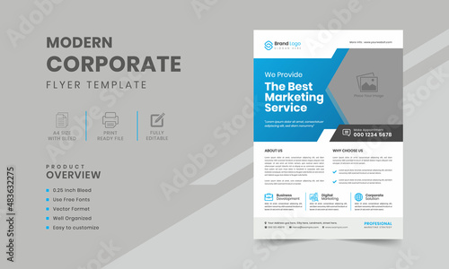 Business flyer corporate flyer brochure cover booklet layout background | Polygon shape abstract in A4 size template