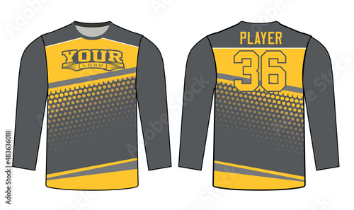 Sports gear long sleeves template mockup perfect fit for all sports. The designs that go on casual wear, shirts, fashions apparel, and all kinds of team uniform