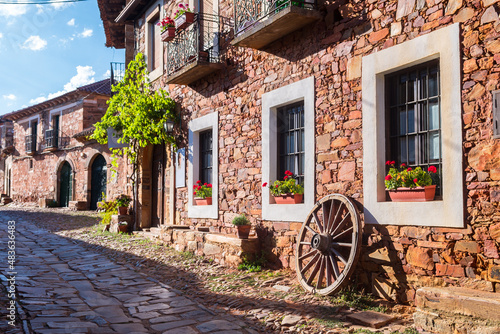 street view of castrillo de los polvazares maragato town, Spain