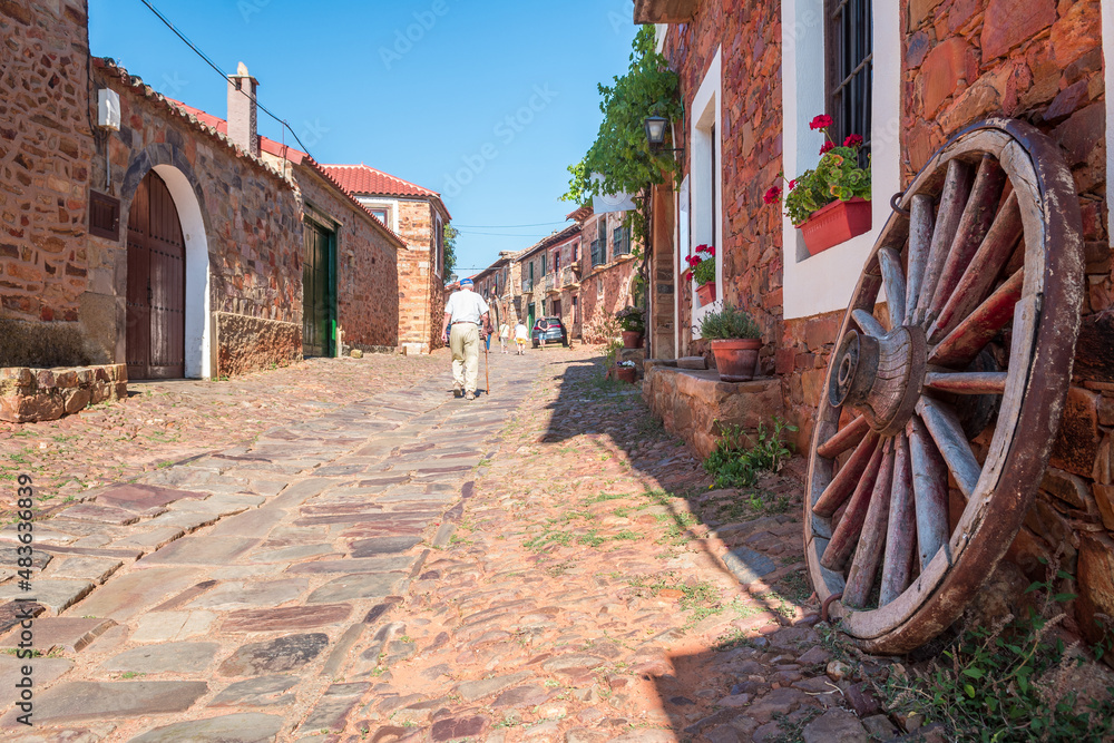 Obraz premium street view of castrillo de los polvazares maragato town, Spain