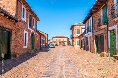 street view of castrillo de los polvazares maragato town, Spain