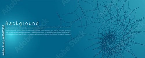 Dark blue background. Modern line stripes curve abstract presentation background. Luxury paper cut background. Abstract decoration