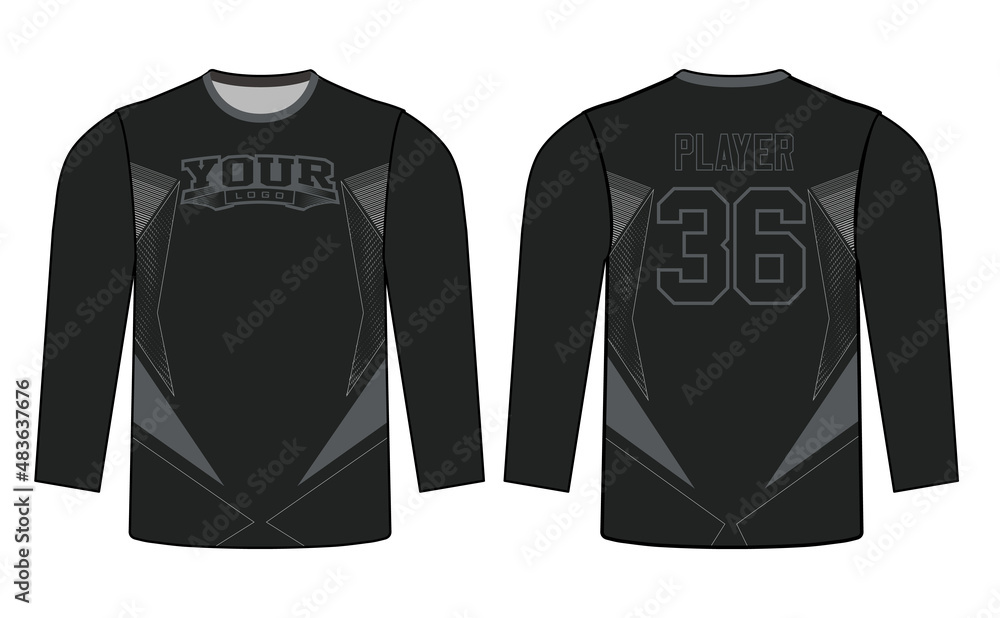 Naklejka premium Sports gear long sleeves template mockup perfect fit for all sports. The designs that go on casual wear, shirts, fashions apparel, and all kinds of team uniform