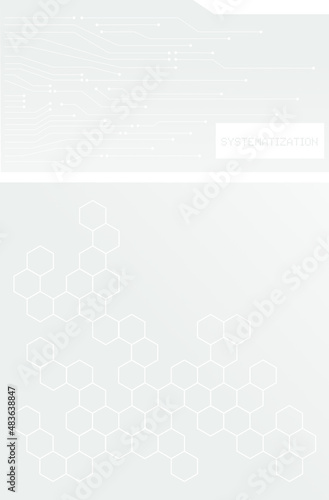 Composition of hexagons geometric system. Geometric system technology abstract background.