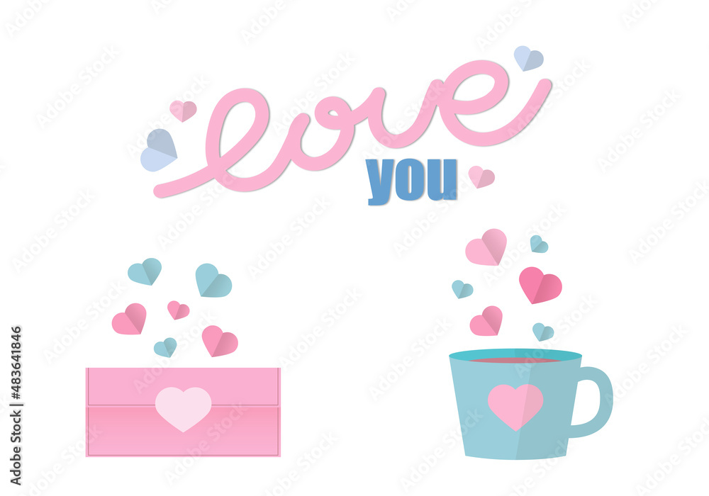 coffee, love, letter, recognition, flat style, beauty coffee, love, letter, recognition, flat style, beauty
