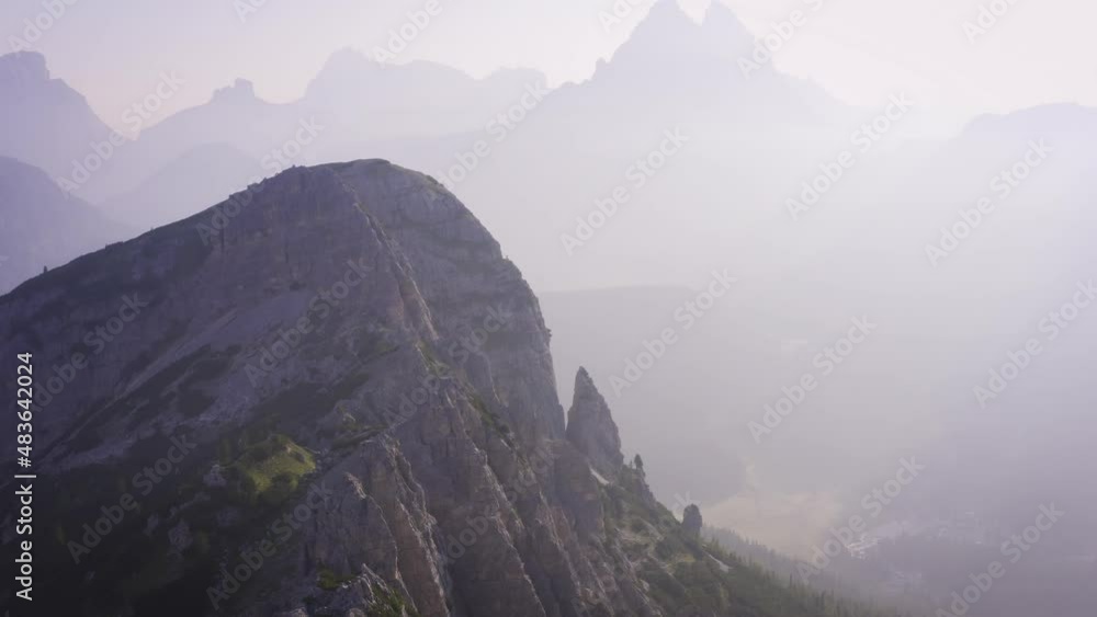Dolomites sunrise drone flight rocks mountains forests lake aerial footage cinematic Dolomites sunrise drone flight rocks mountains forests lake aerial footage cinematic