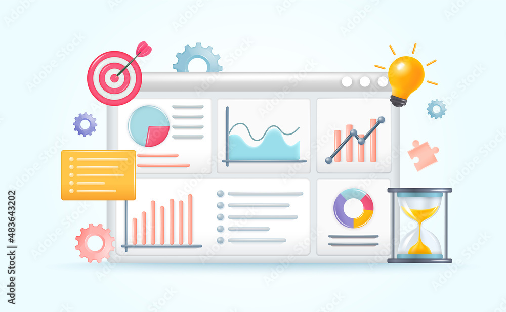 Business intelligence concept. 3d vector illustration. Business intelligence concept. 3d vector illustration.