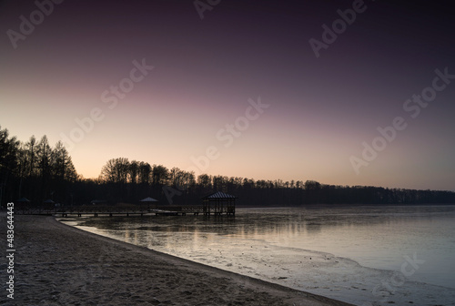 Jezioro , Polska , zachód słońca © Daniel Folek