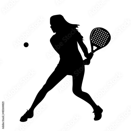 Padel Tennis Player Icon Illustration. Paddle Sport Vector Graphic Symbol Clip Art. Sketch Black Sign young man is padel tennis player jump to the ball good looking for posts and poster video