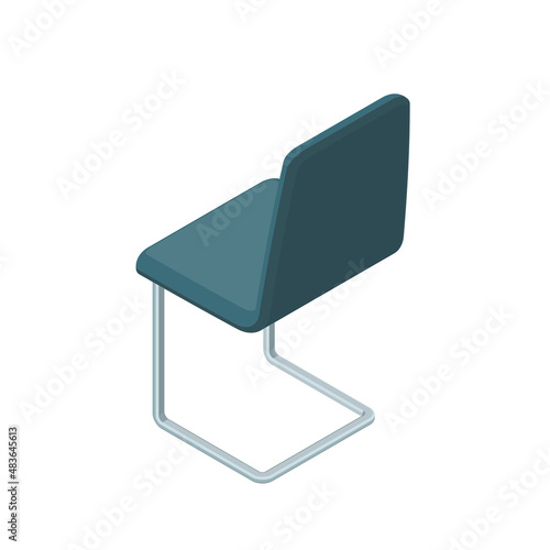 Office modern chair. Isometric element of modern office or living space interior.