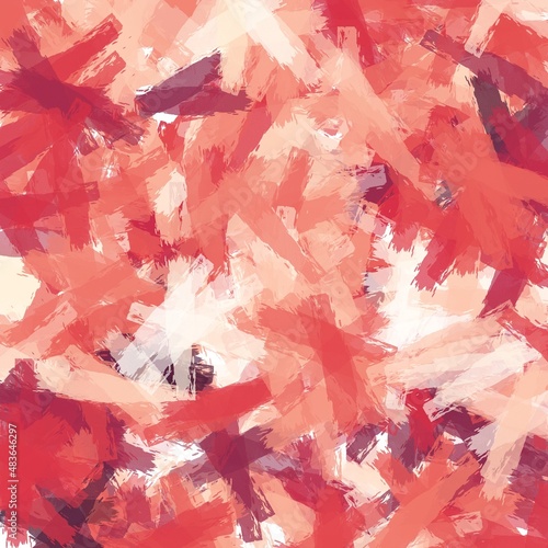 Abstract transparent chaotic brush strokes in shades of red and white.