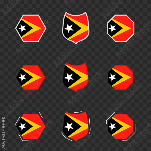 Free Download National symbols of East Timor on a dark transparent background, vector flags of East Timor. - GFXLoad