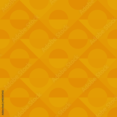Seamless vector pattern, geometric rhombus with circle pattern in orange color. Pattern included in swatch.