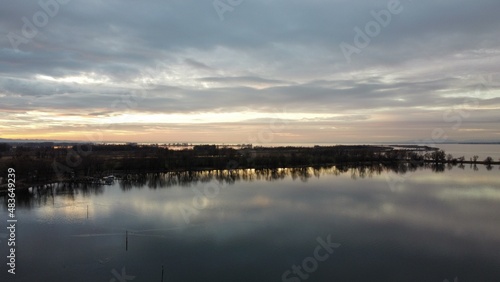 sunset over the river