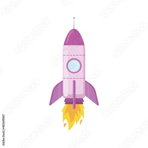 pink rocket illustration