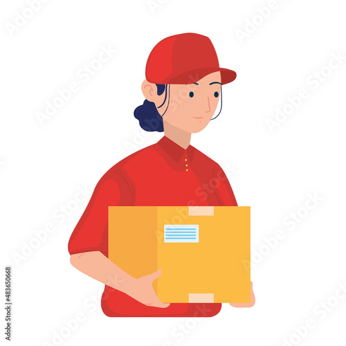 delivery woman illustration