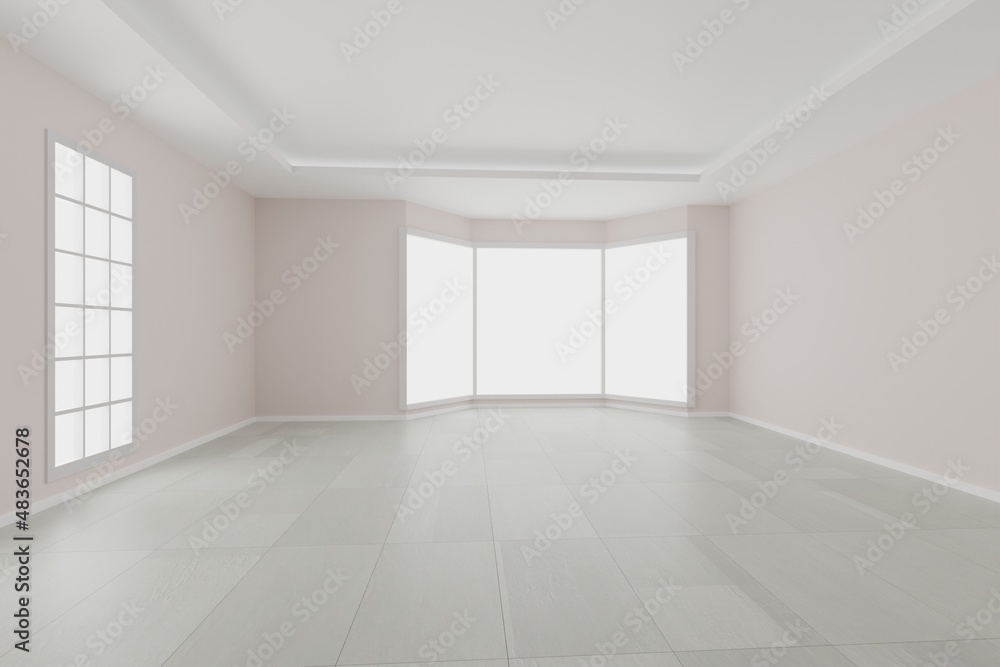 Empty room interior 3d rendering