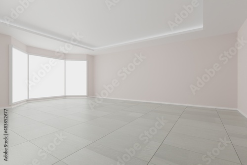 Empty room interior 3d rendering