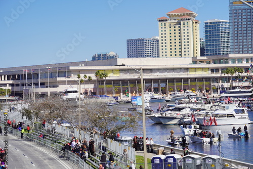 Fototapeta Tampa, FL USA - 01 29 2022: Gasparilla pirate  festival in tampa fl