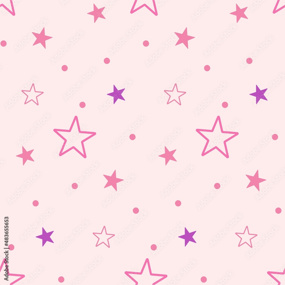 Children's pattern with stars, seamless pattern for baby kids Children's pattern with stars, seamless pattern for baby kids