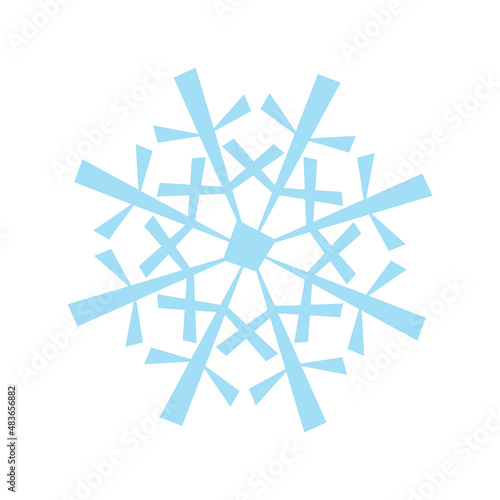 Pattern of blue snowflake isolated on white background