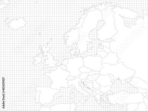 Europe simple outline blank map