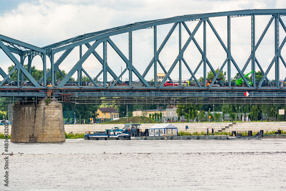 Torun, Poland - August 11, 2021. Jozef Pilsudski bridge