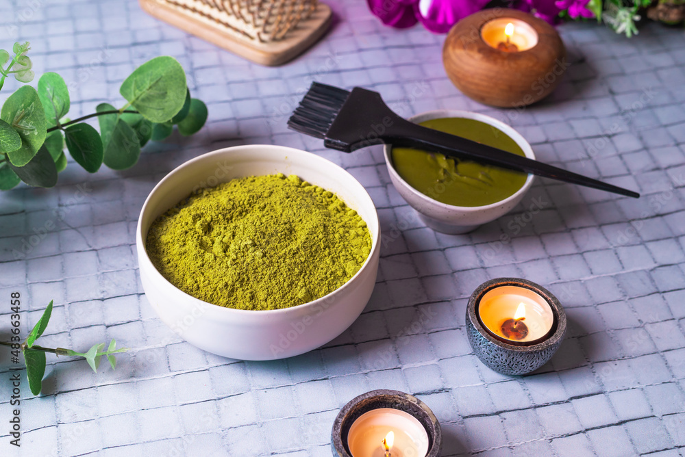 Henna hair dye for procedure Stock Photo Adobe Stock