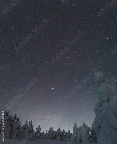 宮城山形蔵王樹氷星空