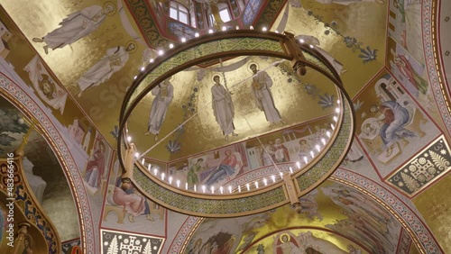 General plan of church icons in Orthodoxy on the dome